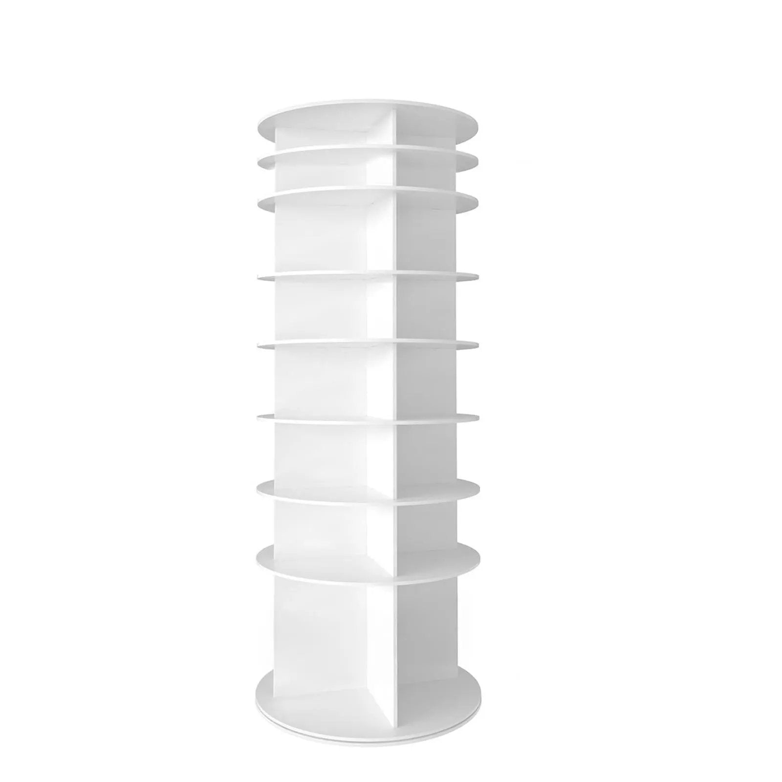 8 Tier Rotating Shoe Rack Tower, 360 Degree Spinning Shoe Organizer And Storage Carousel For Closet Or Entryway - White by HouseOfZazla