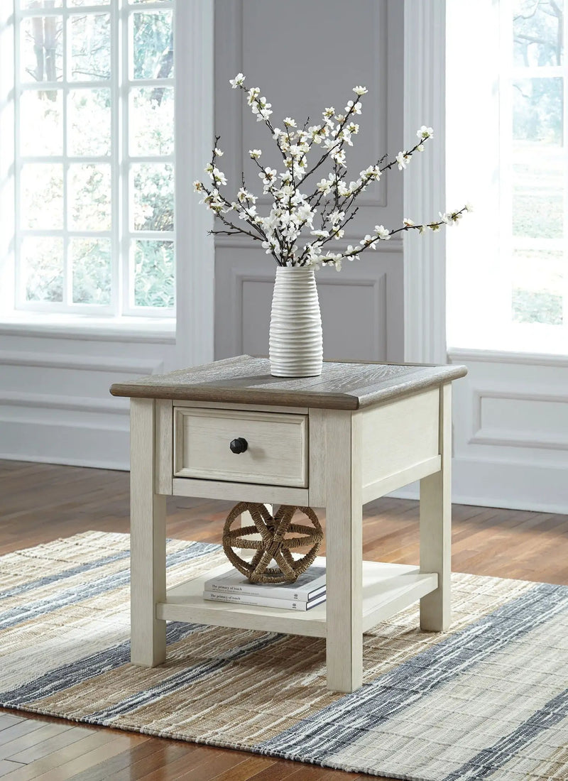Bolanburg - Rectangular End Table - White / Brown / Beige by Unique Piece Furniture