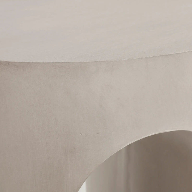 Outdoor MGO Round U-Shape Side Table Light Grey by HouseOfZazla