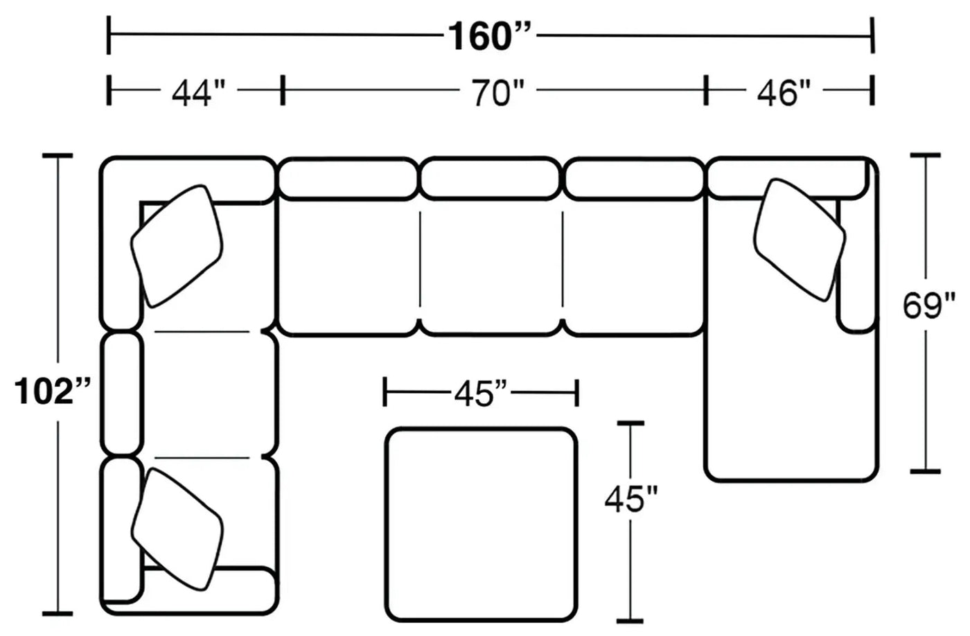 Royce - Sectional With Cocktail Ottoman by Unique Piece Furniture