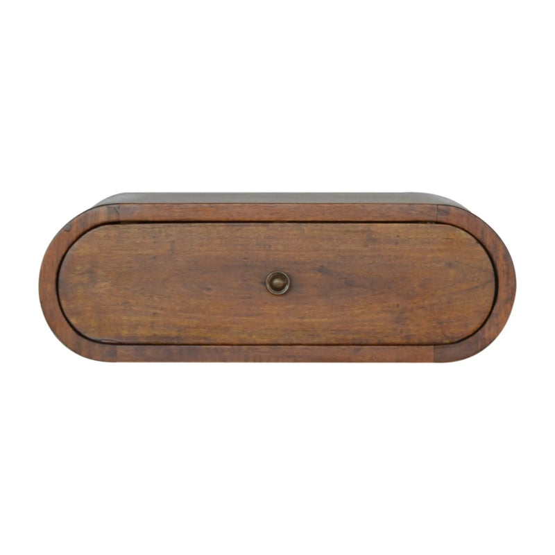 Wall Mounted Round Bedside Table - Chestnut by HouseOfZazla
