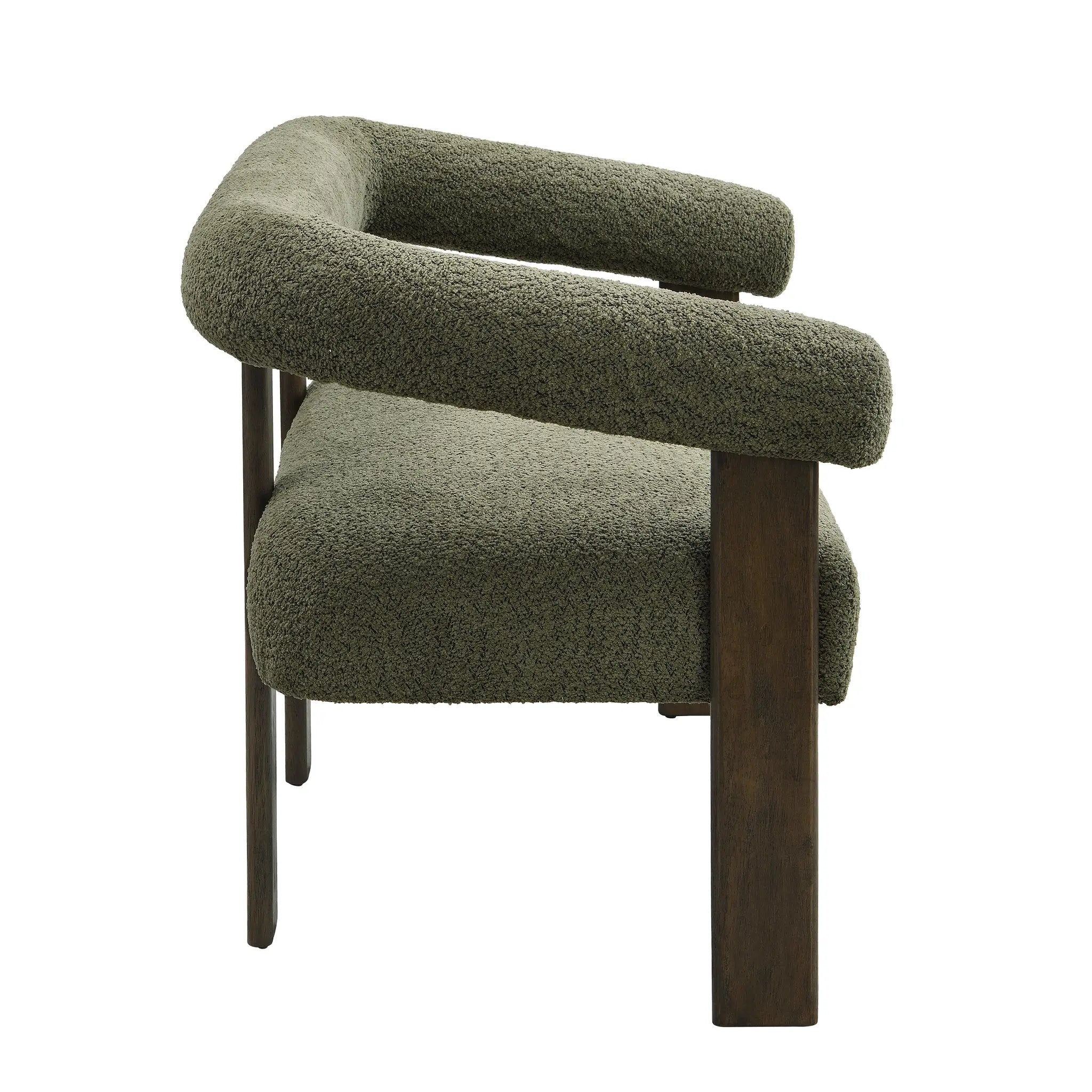 Round Armrest Loveseat (Green + Brown) by HouseOfZazla