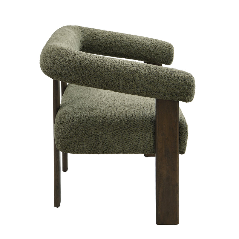 Round Armrest Loveseat (Green + Brown) by HouseOfZazla