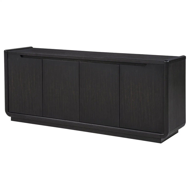 Leandro 72-inch 4-door TV Stand Media Console Burnished Black by Unique Piece Furniture