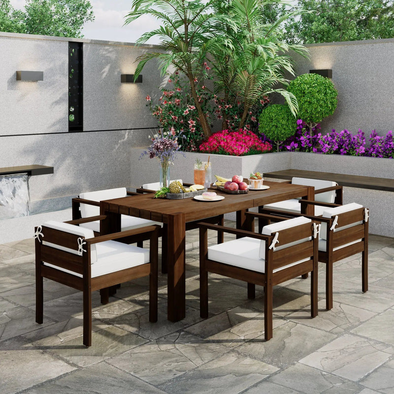 TREXM 7-Piece Patio Dining Table Set for 6 by HouseOfZazla