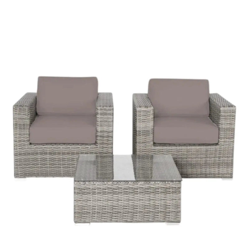Wicker Seating Group Set With Table And Cushions by HouseOfZazla