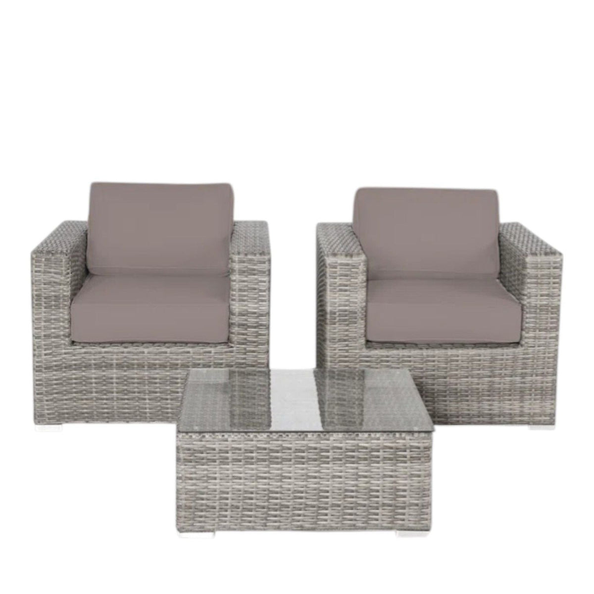 Wicker Outdoor Seating Group Set with Cushions and Table - Multiple Colors, photo 10 of 40