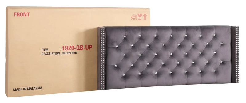 Upholstered Nailhead Trim Chic Bed by Unique Piece Furniture