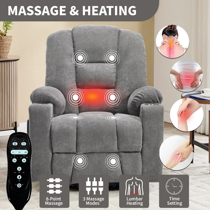 Power Lift Recliner Chair with Massage and Heat by HouseOfZazla