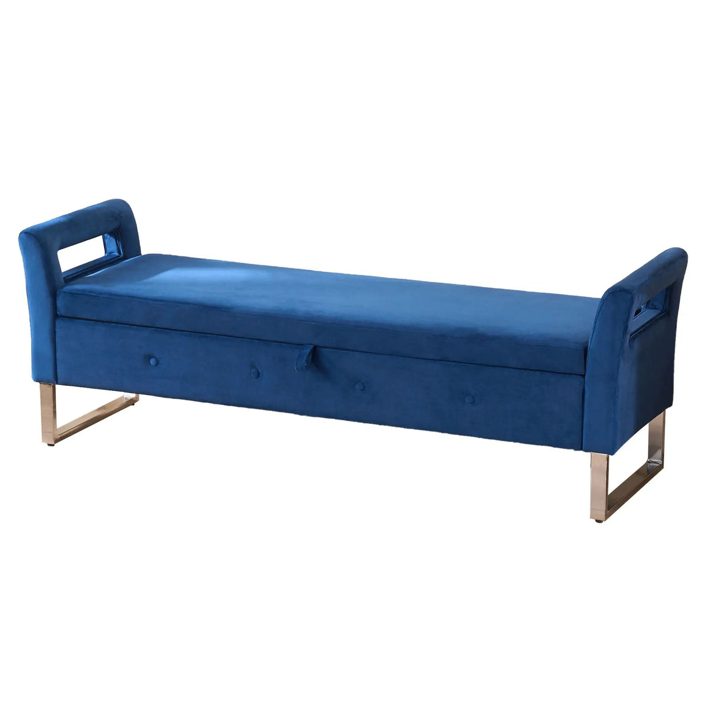 Wide Storage Soft Ottoman Bench With Armrests by HouseOfZazla