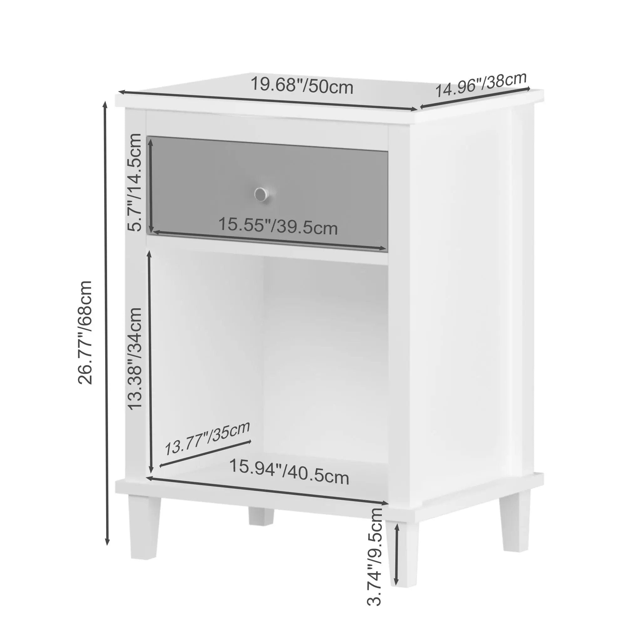 Nightstand With 1 Drawer 1 Shelf