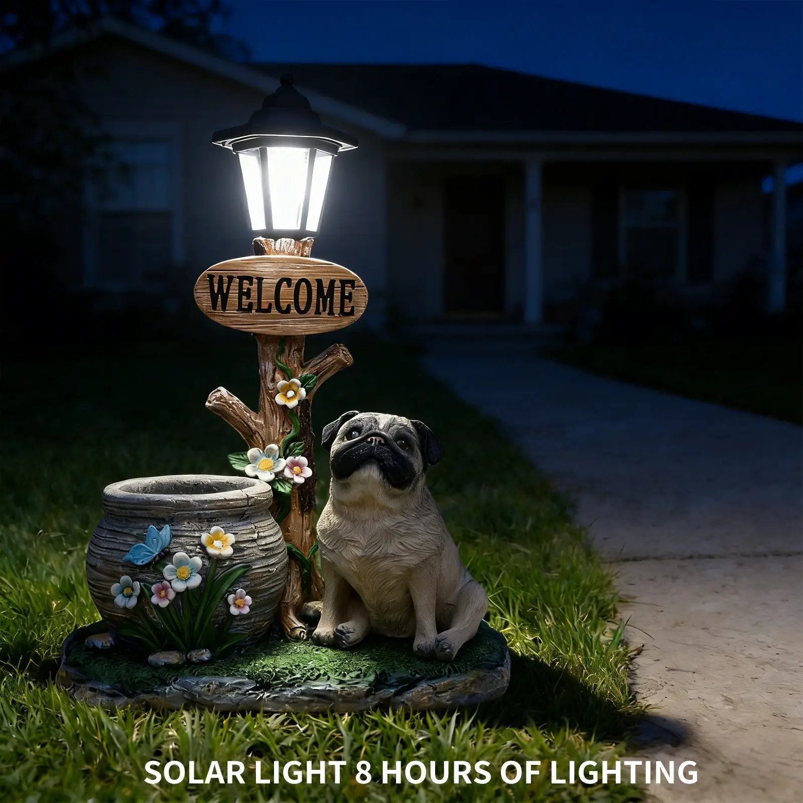 Sitting Pug Dog Planter Statue by HouseOfZazla