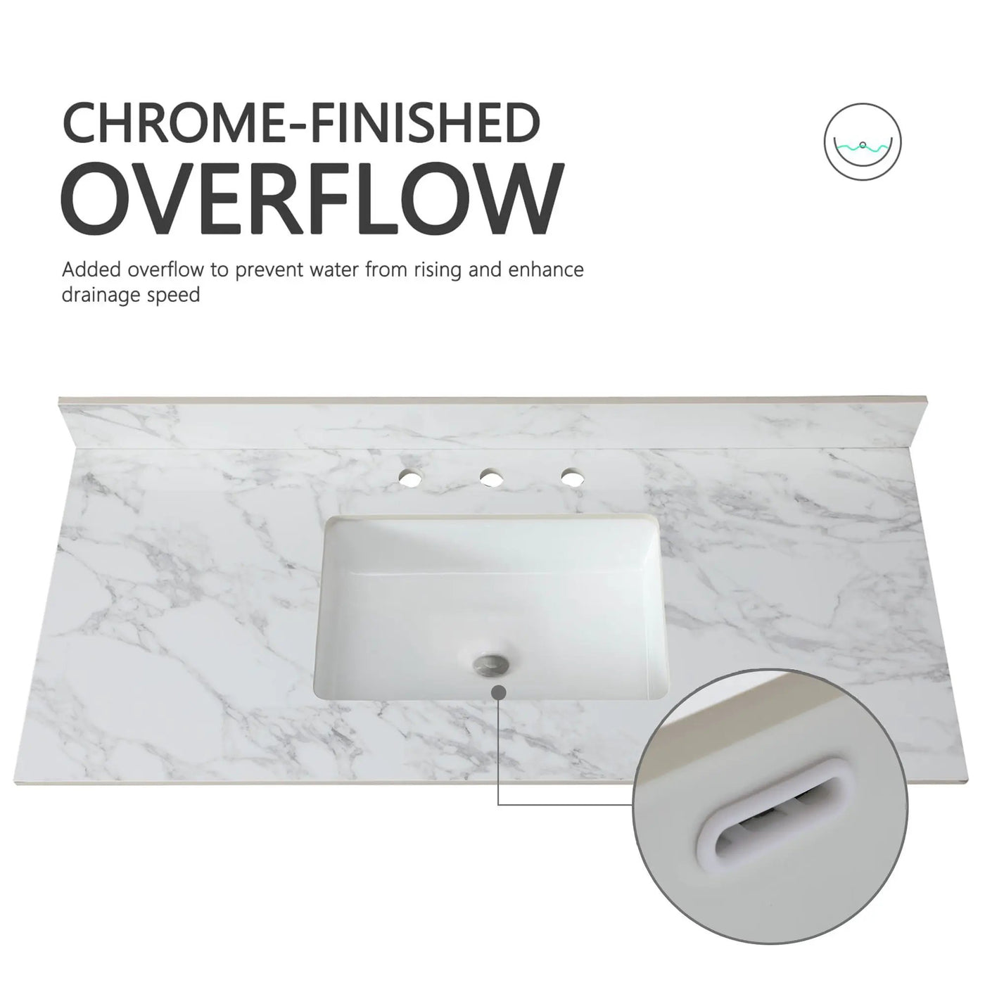 Elegant Sintered Stone Bathroom Vanity Top With Rectangular Undermount Ceramic Sink by HouseOfZazla