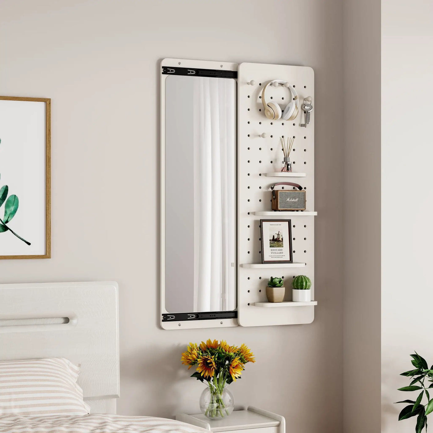Wall Mounted Full Length Mirror With Shelf And Hook by HouseOfZazla