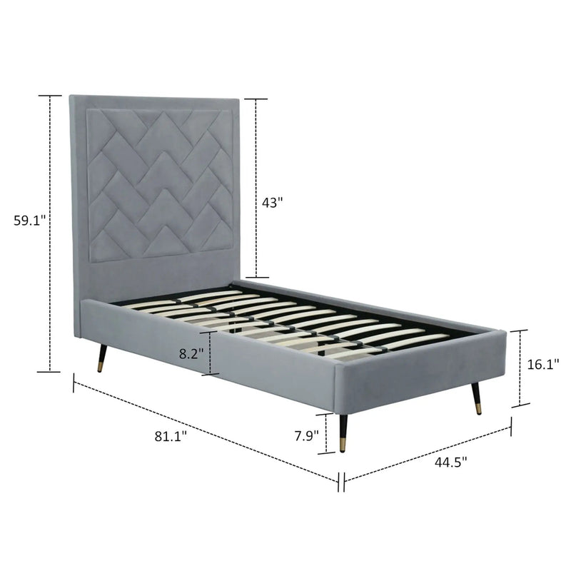 Crosby - Bed With Upholstered Headboard And Slats