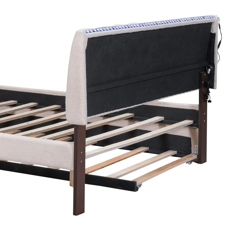 Upholstered Platform Bed With Trundle by HouseOfZazla