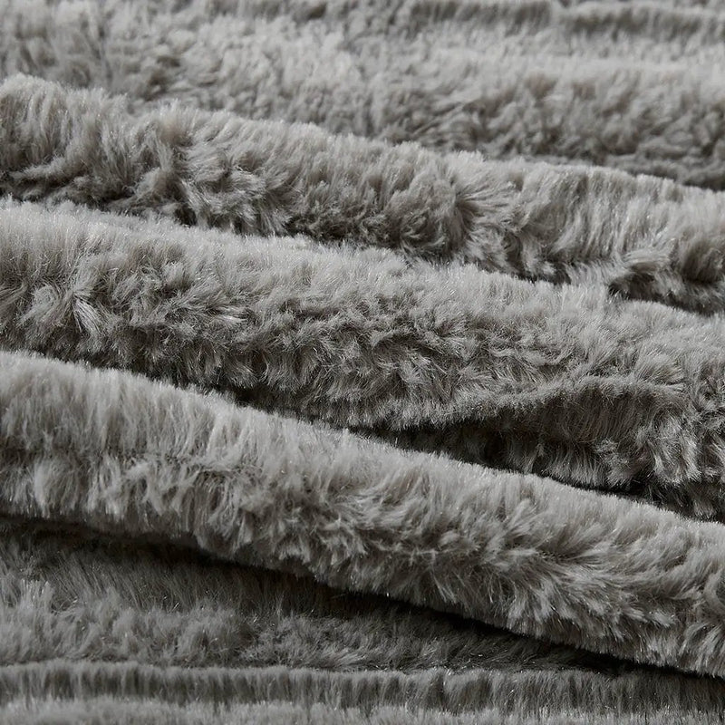 King/Cal King Faux Fur Down Alternative Comforter Mini Set by HouseOfZazla