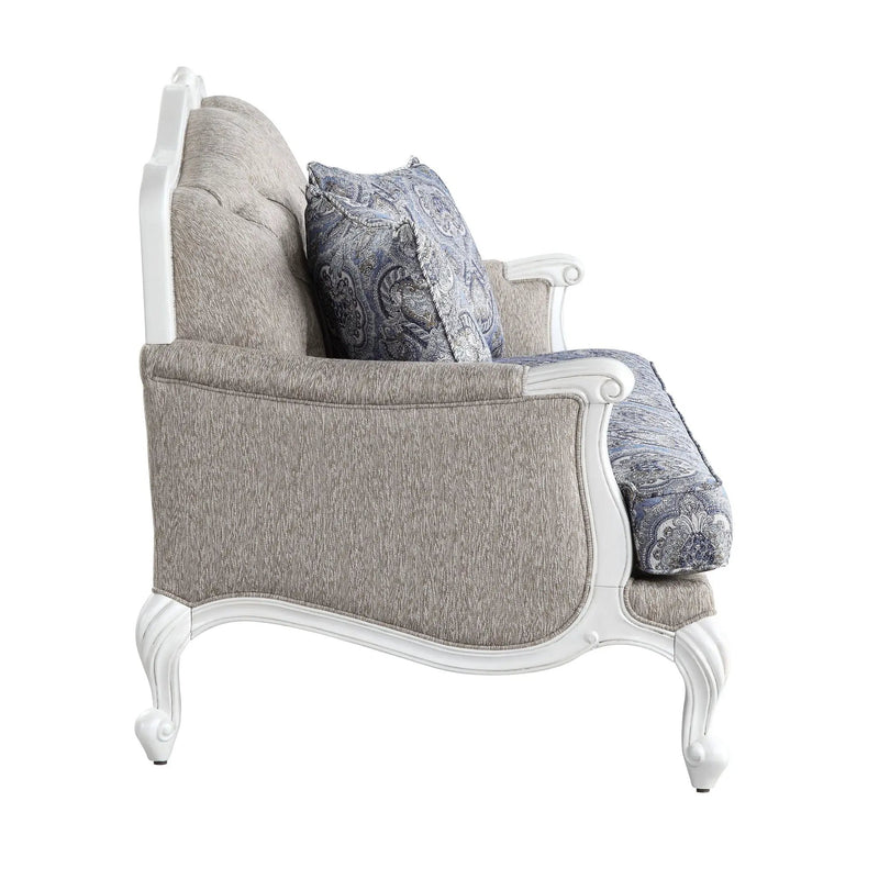 Ciddrenar - Loveseat With 3 Pillows - Fabric & White by Unique Piece Furniture