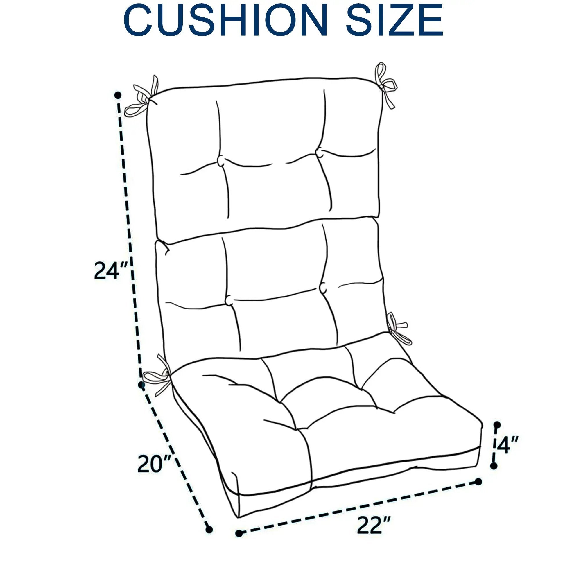 2-Piece High Back Patio Chair Cushion Set by HouseOfZazla