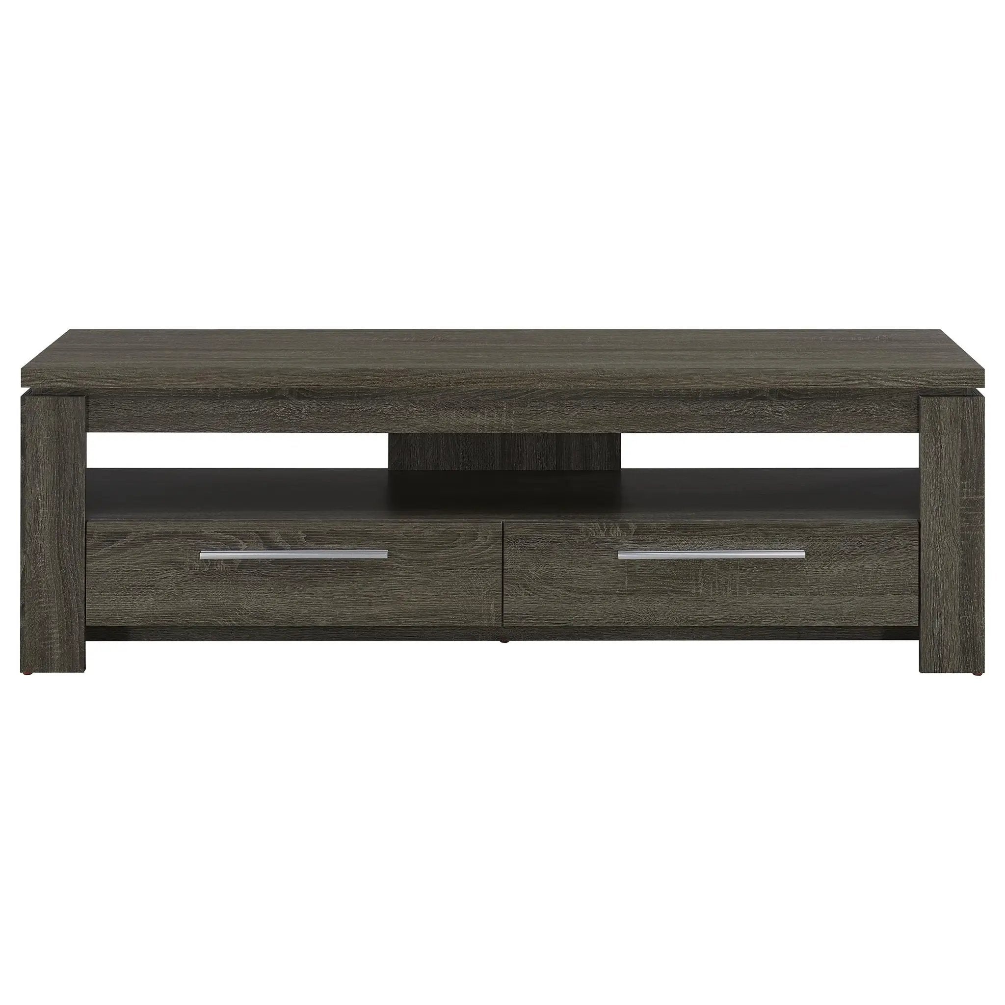 Elkton 2-drawer Engineered Wood 59-inch TV Stand Weathered Grey by Unique Piece Furniture