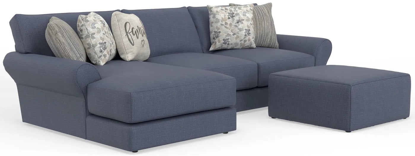 Cape May - Sofa Chaise With Comfort Coil Seating, 41" Cocktail Ottoman And 5 Accent Pillows Included by Unique Piece Furniture
