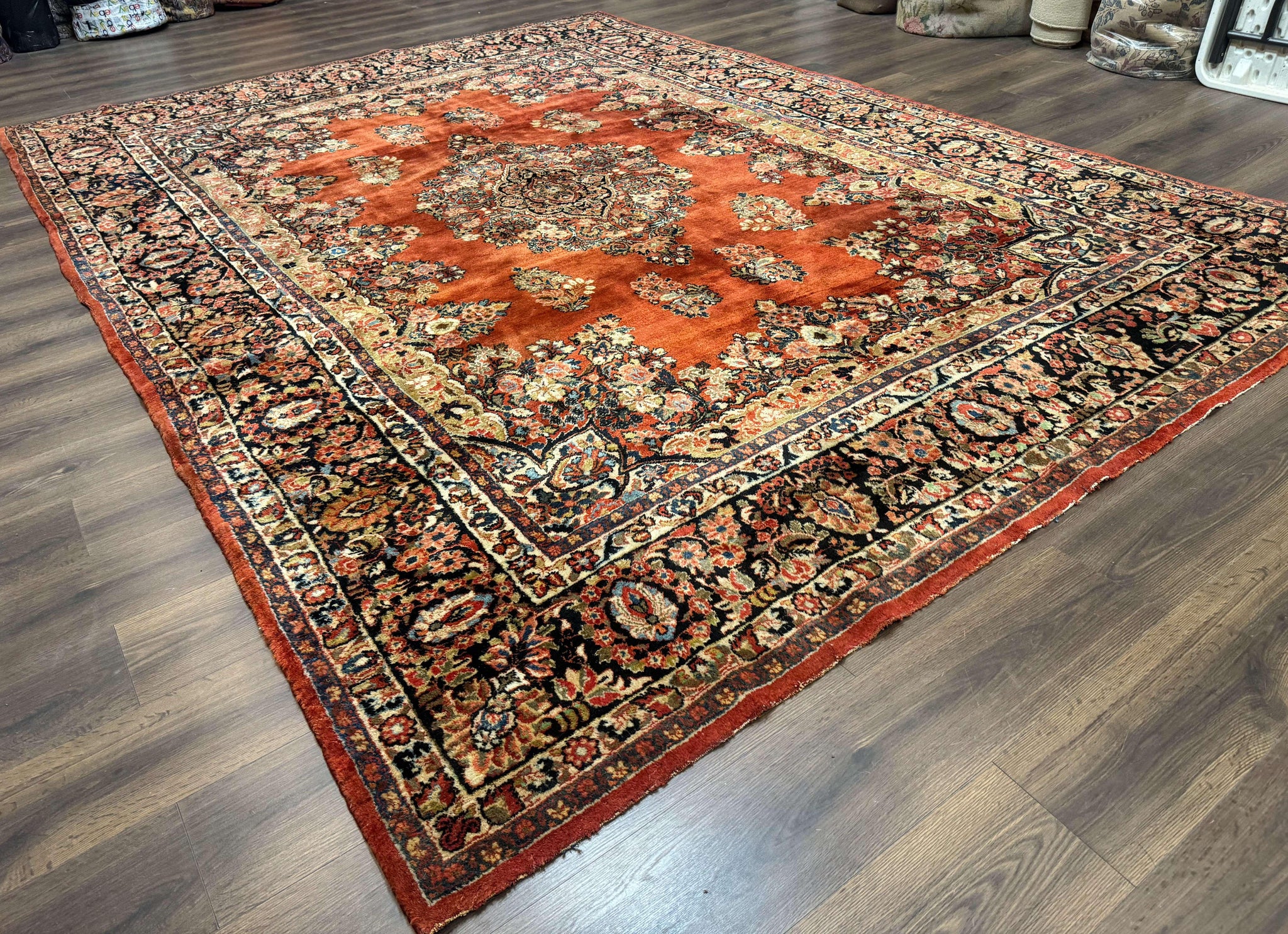 Antique Persian Sarouk Rug 9x12 by Jewel Rugs