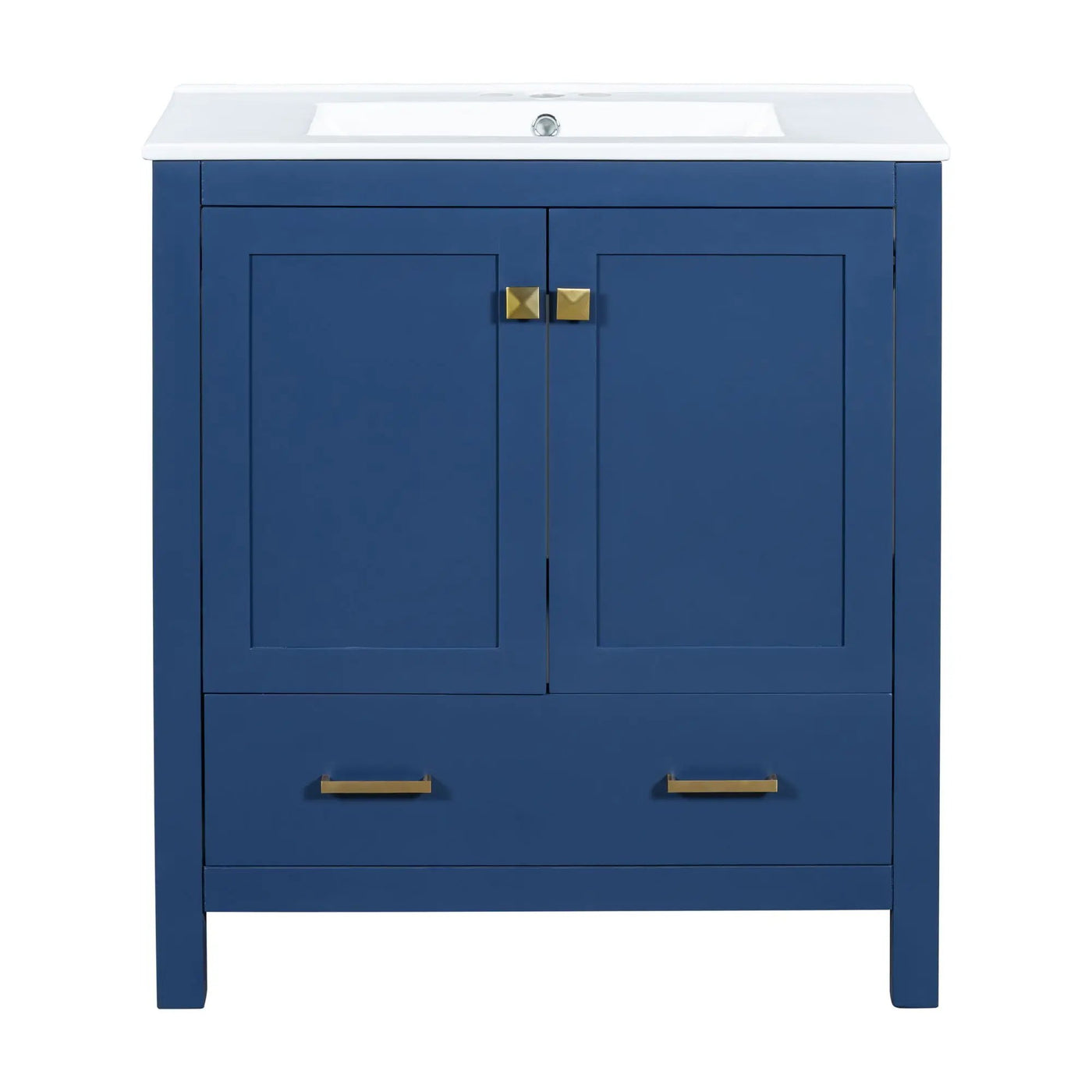 Bathroom Vanity With Single Sink, Combo Cabinet Undermount Sink, Bathroom Storage Cabinet With Two Doors And A Drawer, Soft Closing, Multifunctional Storage, Solid Wood Frame by Unique Piece Furniture