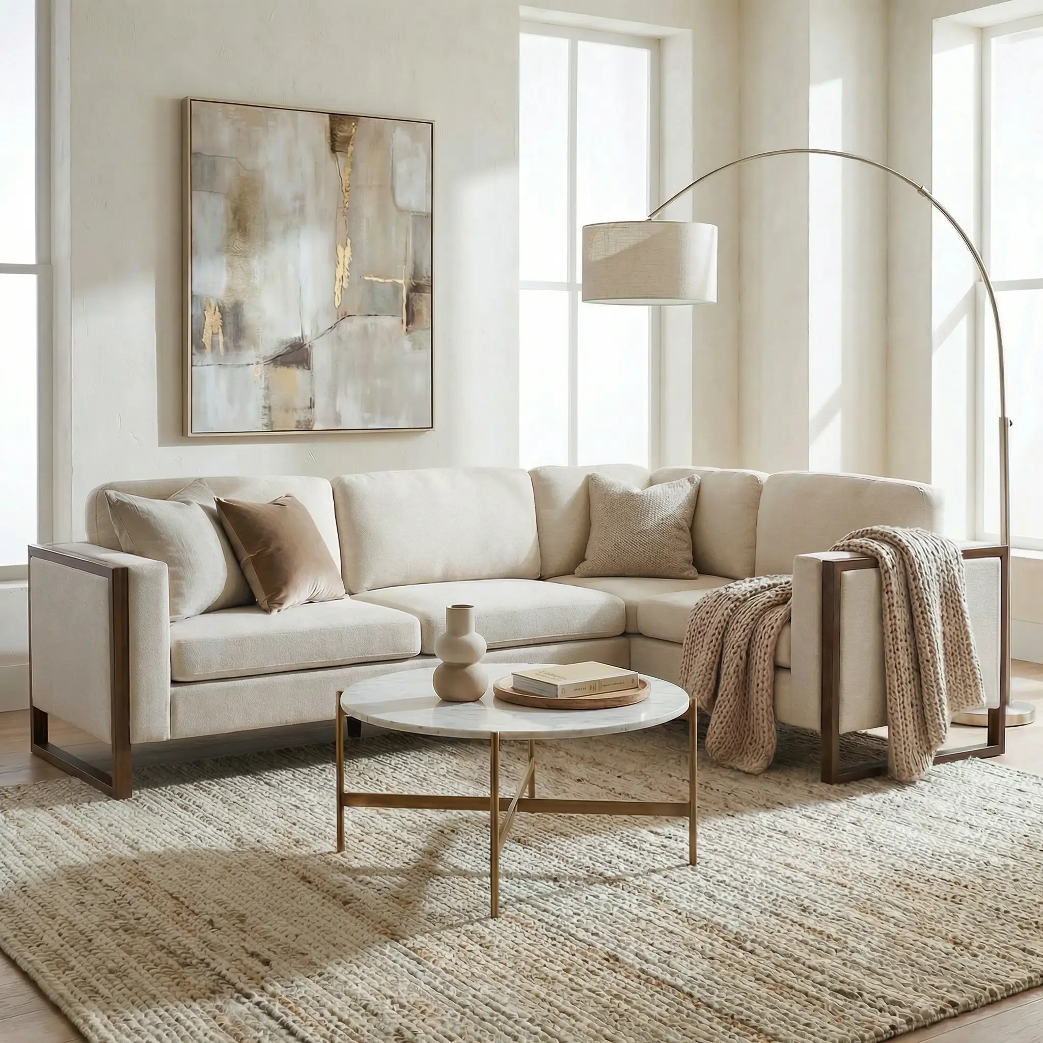 Otis 104 in. Square Arm 2-piece L Shaped Sectional Chenille Sofa by HouseOfZazla