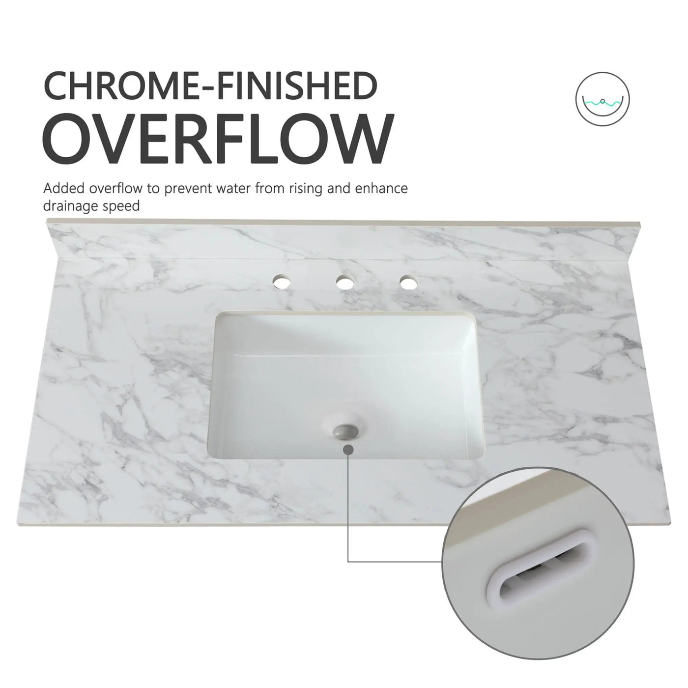 Elegant Sintered Stone Bathroom Vanity Top With Rectangular Undermount Ceramic Sink by HouseOfZazla