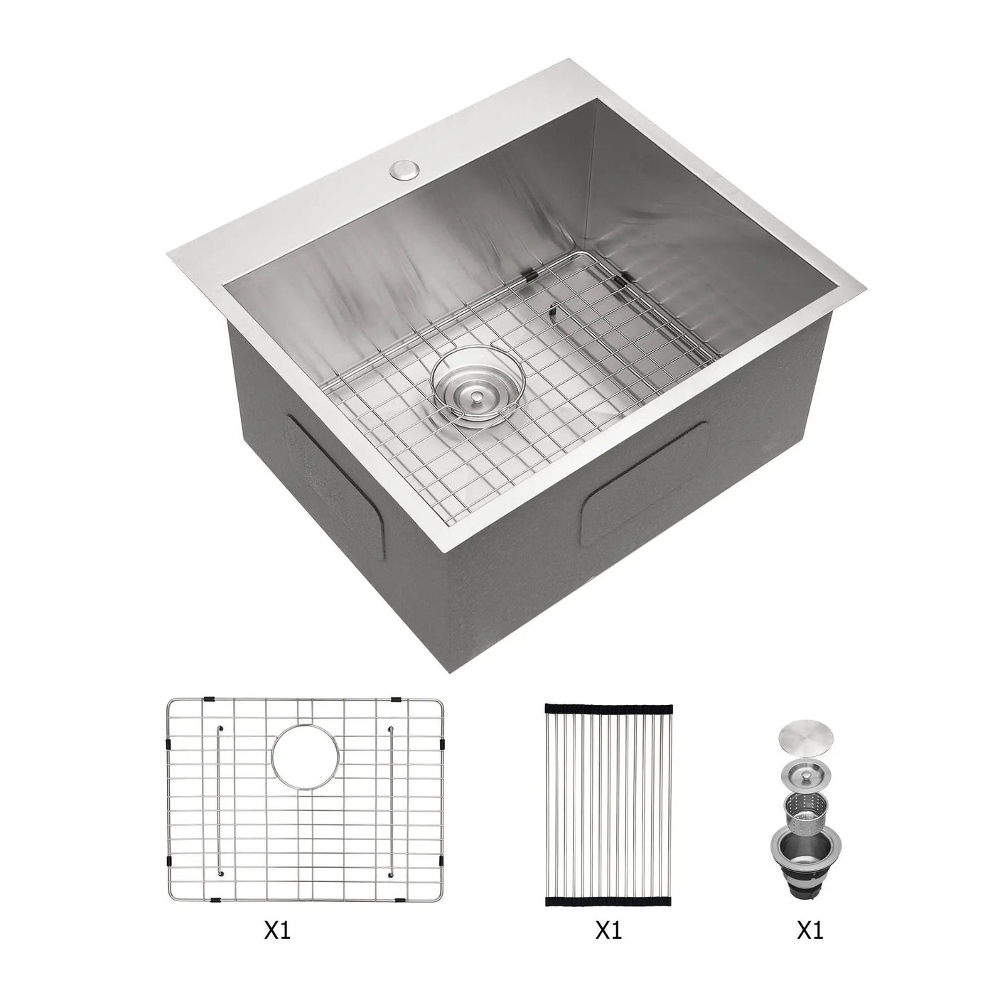 Premium Laundry Drop In Utility Sink 16 Gauge Stainless Steel, Topmount by HouseOfZazla