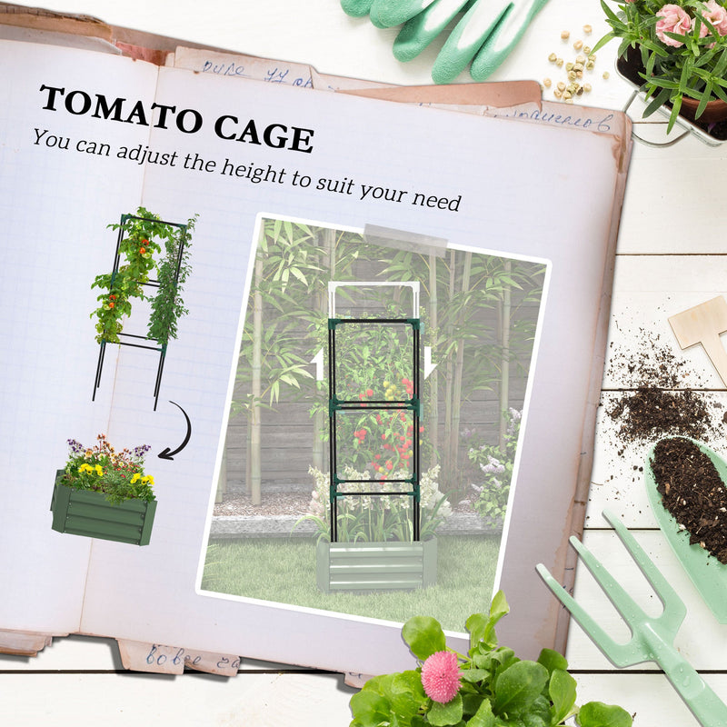 Galvanized Raised Garden Bed with Trellis - Grey Green, photo 6 of 10