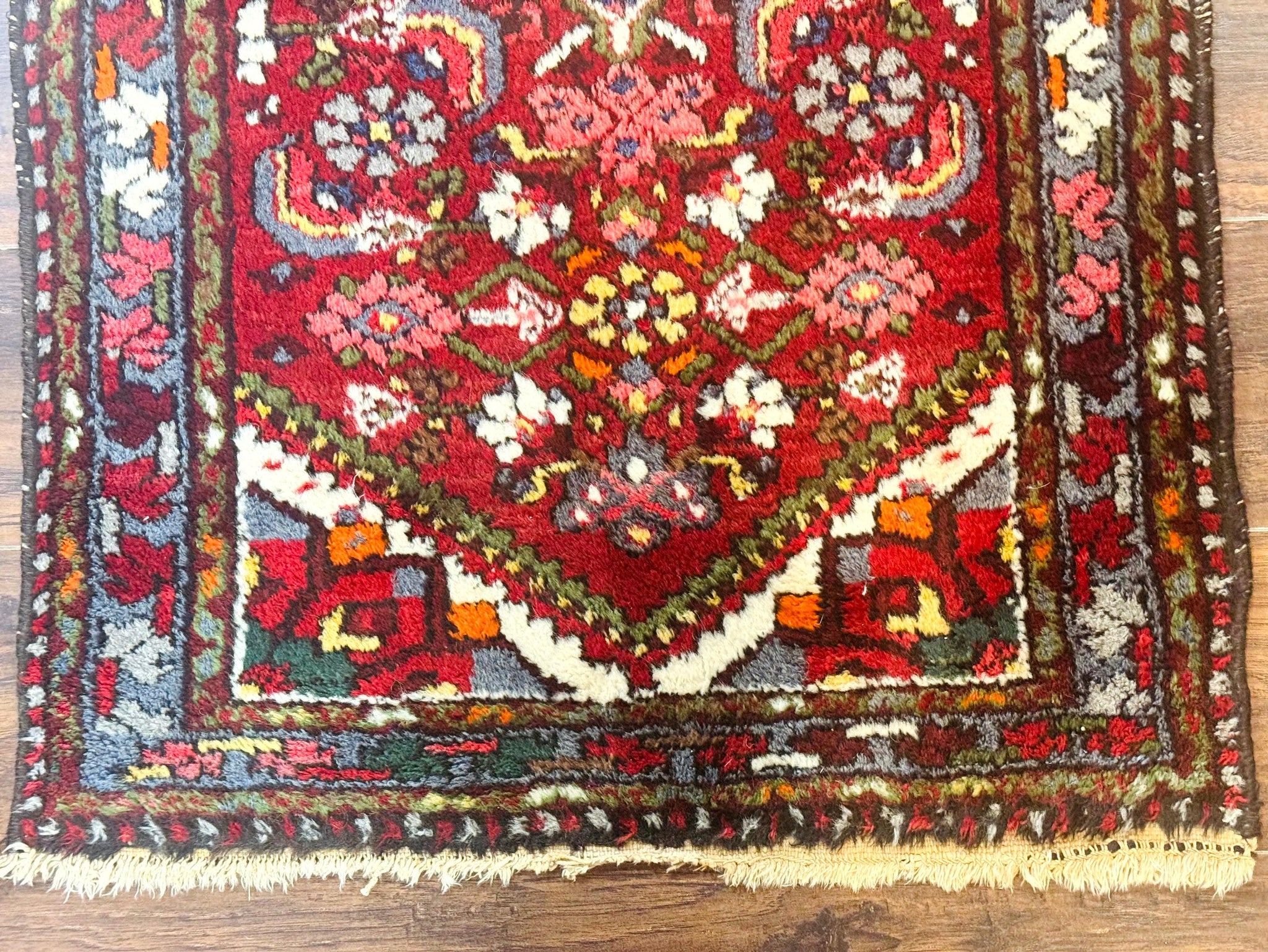 Small Red Persian Tribal Rug 2.6 x 4, Wool Rug, Persian Hamadan Rug by Jewel Rugs
