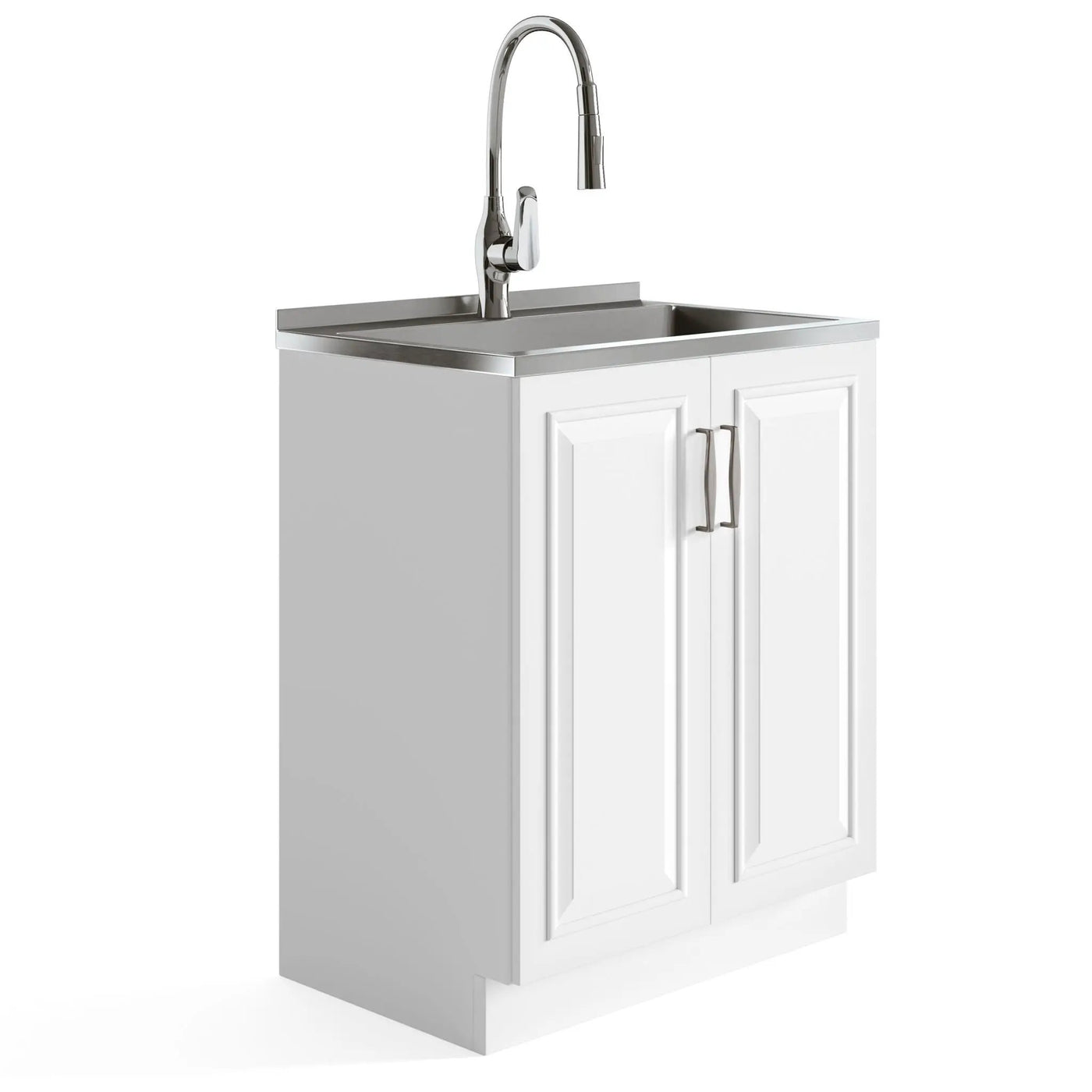 Darwin - Deluxe Laundry Cabinet With Pull-Out Faucet And Stainless Steel Sink by HouseOfZazla