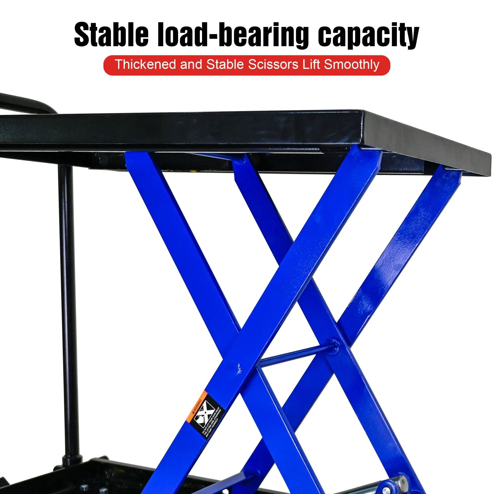 Hydraulic Lift Trolley, 500 Lbs Capacity, With 4 Wheels, For Material Handling And Transportation - Black / Blue by HouseOfZazla