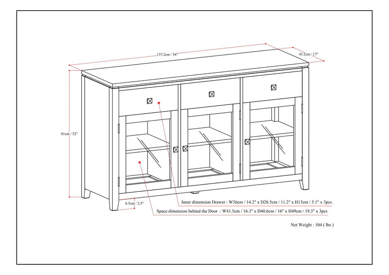 Cosmopolitan - Handcrafted Sideboard Buffet by Unique Piece Furniture