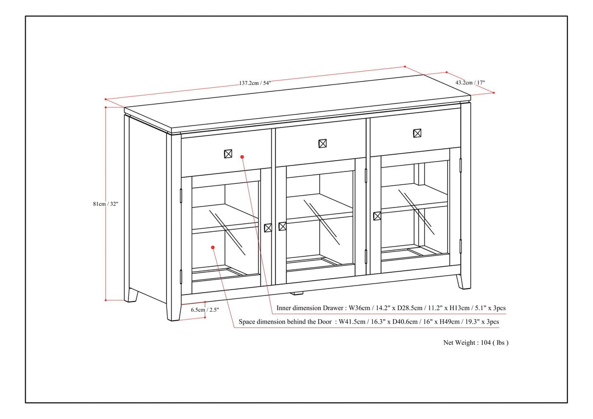 Handcrafted Sideboard Buffet with Glass Doors – Dark Brown, Light Brown, White, photo 25 of 27