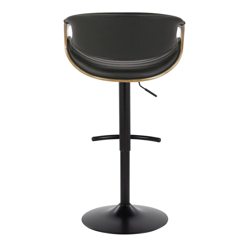 Symphony - Mid Century Modern Adjustable Barstool With Swivel With Rounded T Footrest (Set of 2) by Unique Piece Furniture
