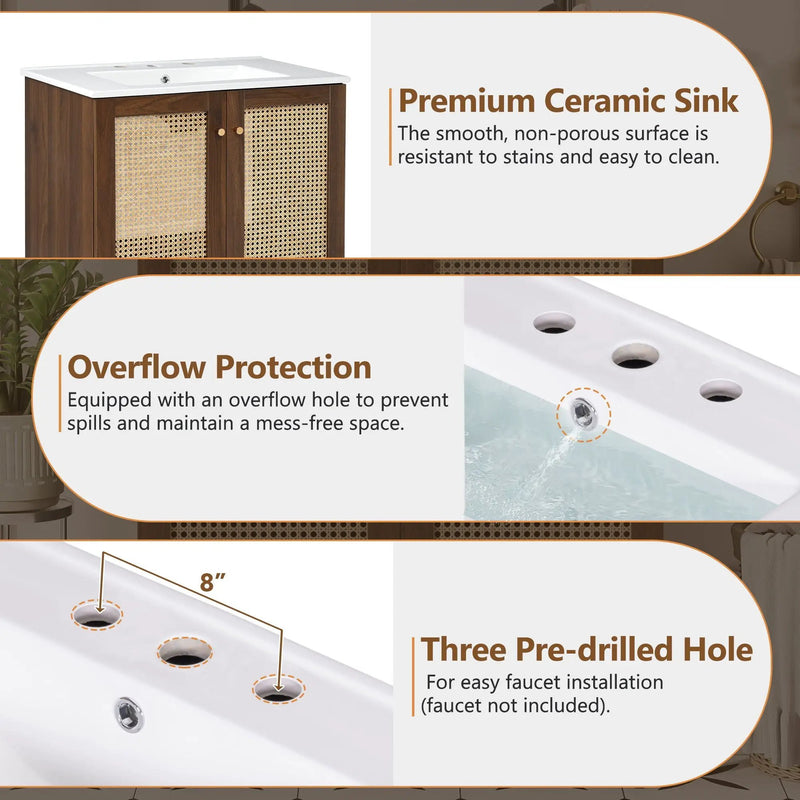 Bathroom Vanity Cabinet With Doors, Soft Close Design by Unique Piece Furniture