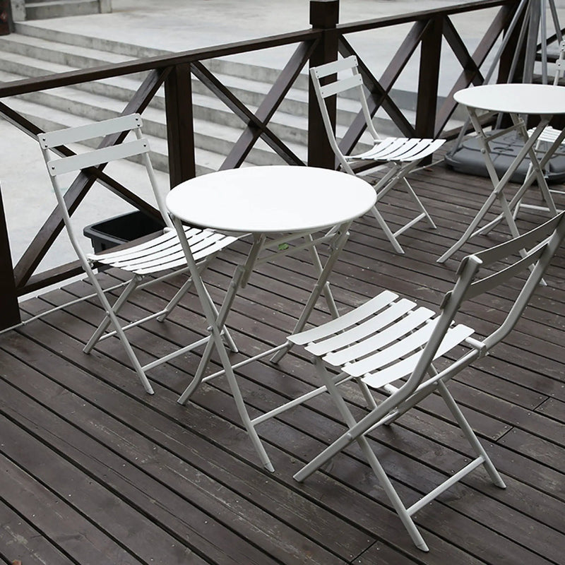 3 Piece Patio Bistro Set Of Foldable Round Table And Chairs by HouseOfZazla