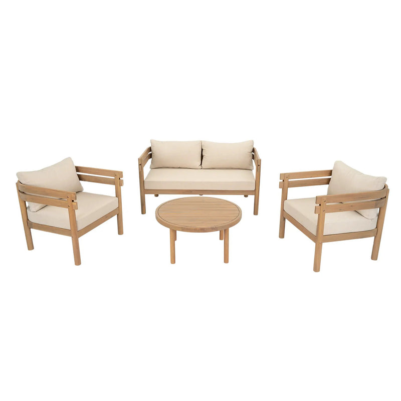 4-Piece Acacia Wood Patio Furniture Set by HouseOfZazla