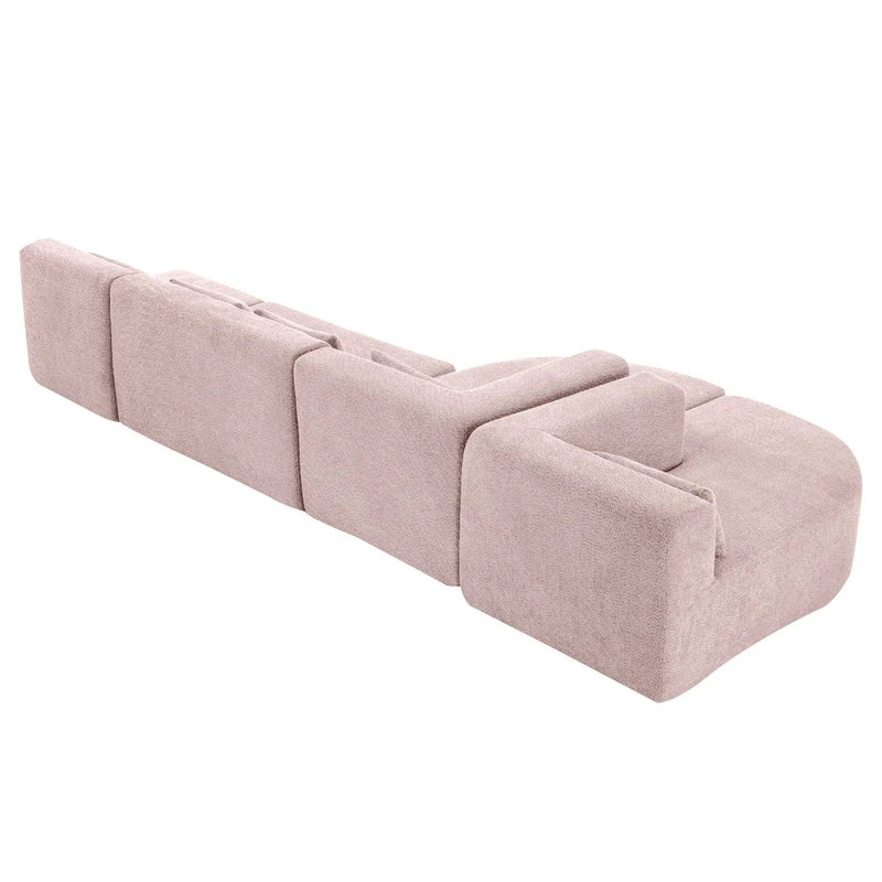 Upholstered Sofa Free Combined Sofa Couch With 2 Chaise Lounge And Five Back Pillows For Living Room by HouseOfZazla