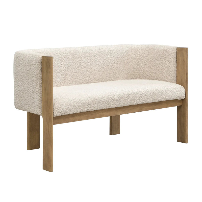 48.5" Upholstered Solid Loveseat (Natural Ash+Almond) by HouseOfZazla