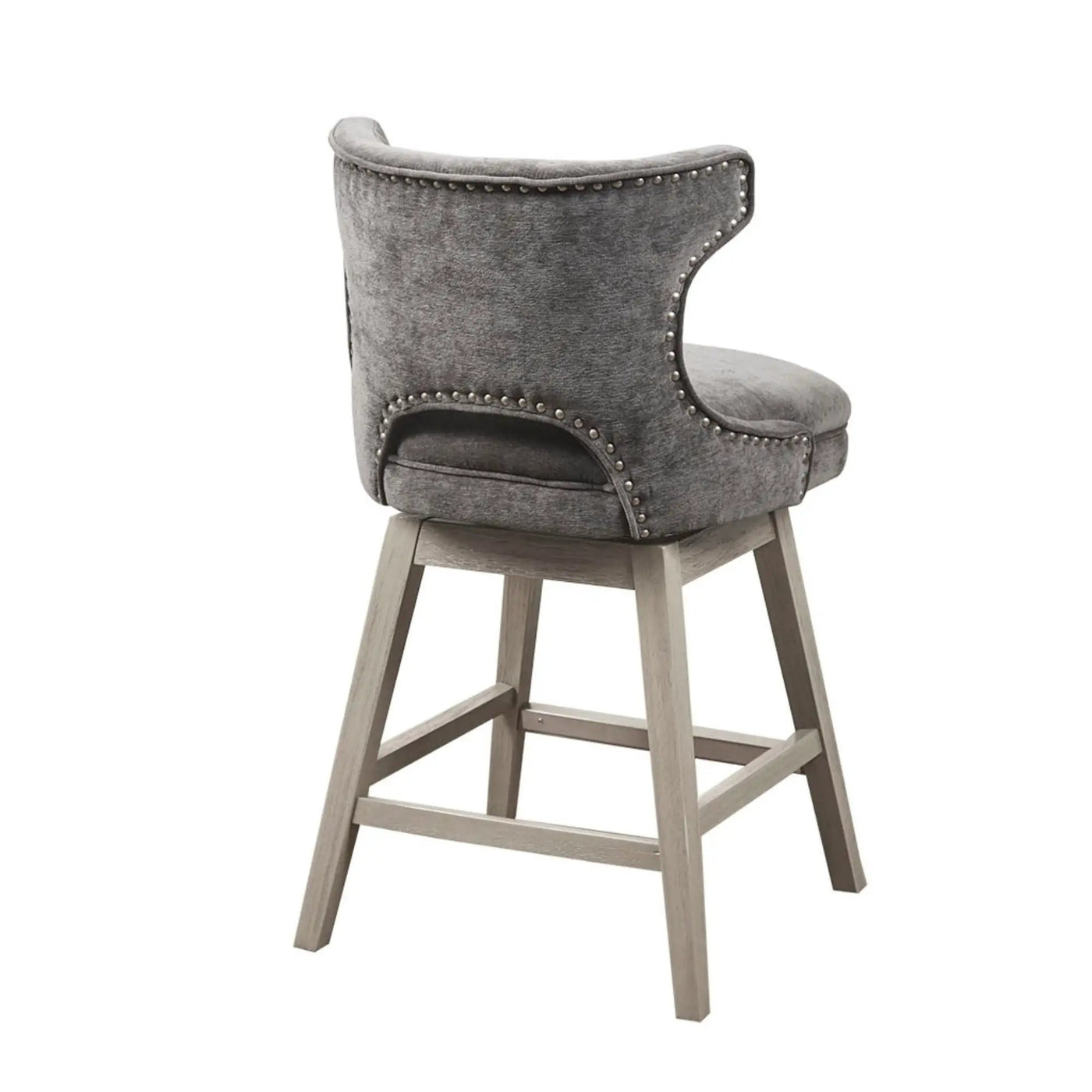 360 Degree Swivel Counter Stool With Silver Detailing by HouseOfZazla