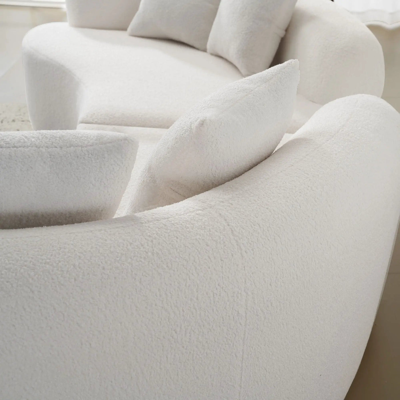 Curved 4 Seater Full Compression Sponge Sofa by HouseOfZazla