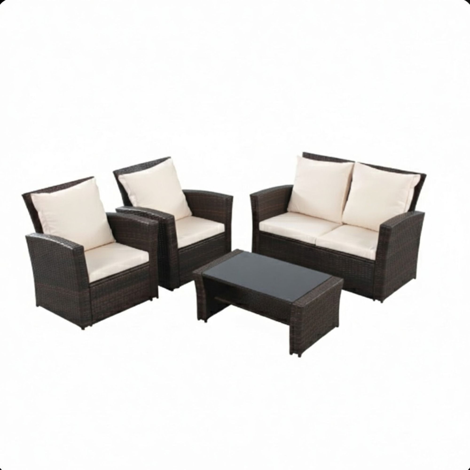 Modern Patio Set With Table And Cushions