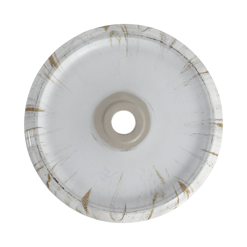 Ceramic Round Above Counter Bathroom Sink Art Basin by HouseOfZazla