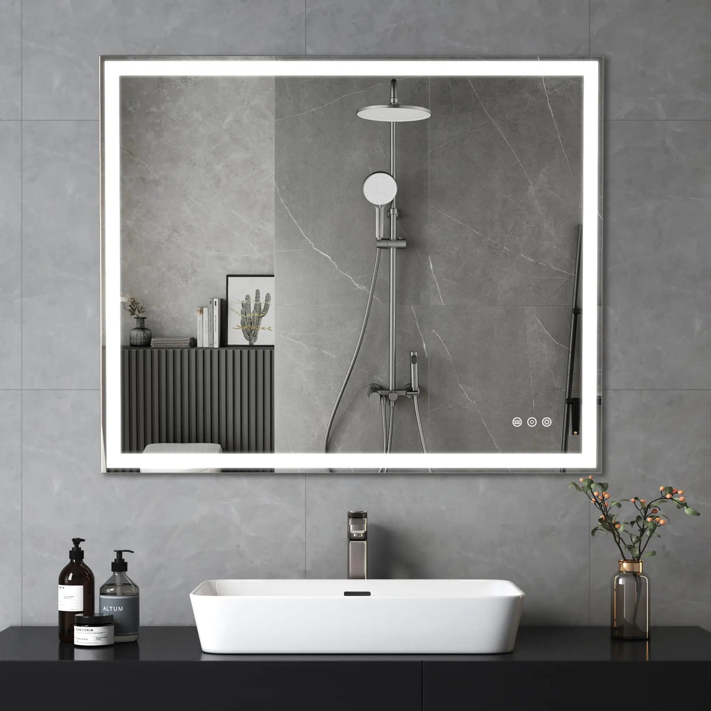 LED Bathroom Vanity Mirror Wall Mounted Adjustable / Warm / Natural Lights Anti-Fog Touch Switch With Memory Modern Smart Large Bathroom Mirrors by Unique Piece Furniture