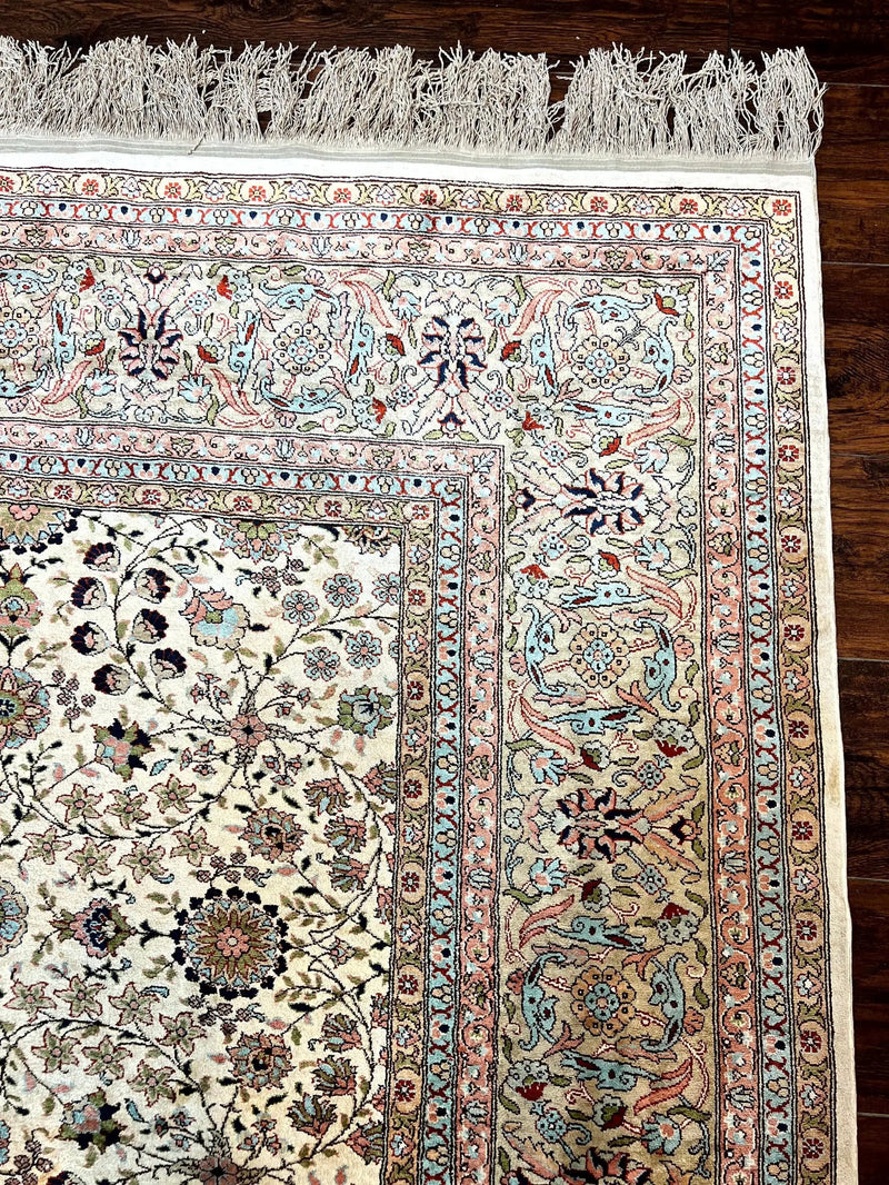 Wonderful Turkish Silk Rug 8x12, Handmade, Fine 320 KPSI by Jewel Rugs