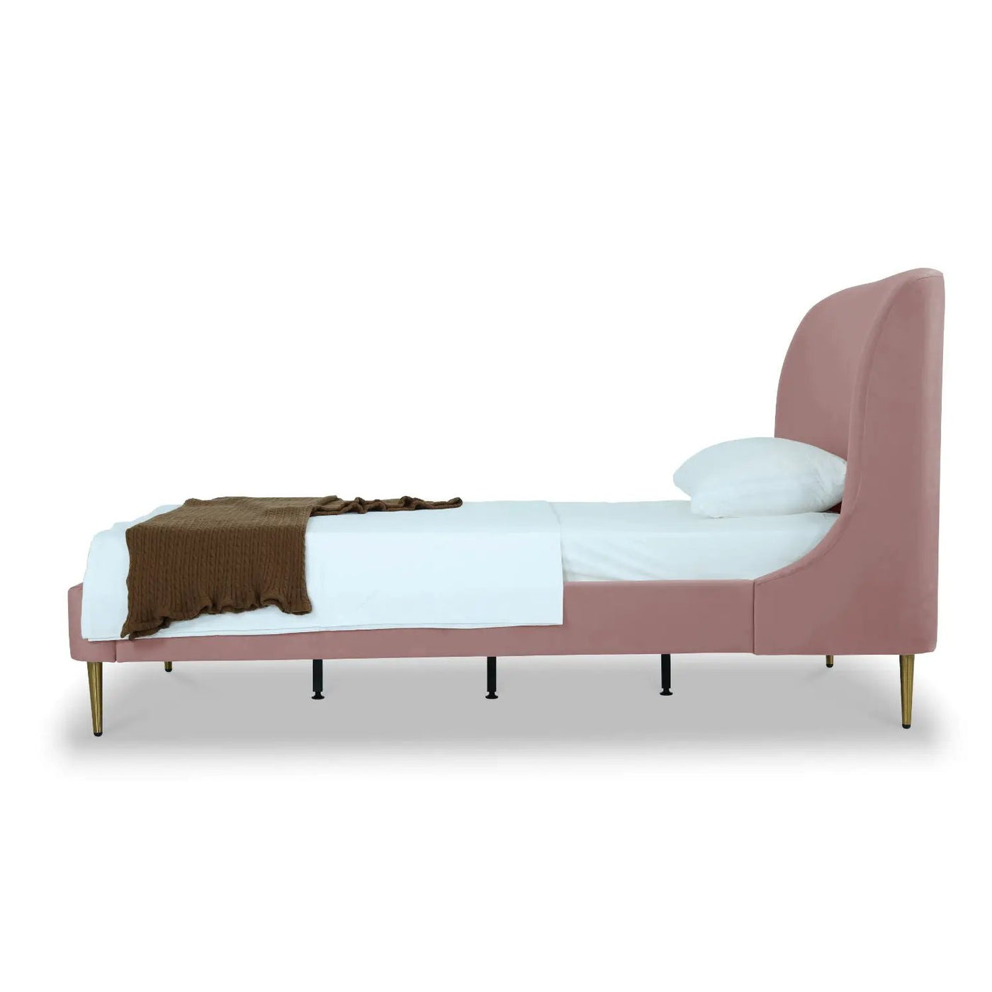 Mid-Century Modern Upholstered Bed With Curved Headboard by HouseOfZazla