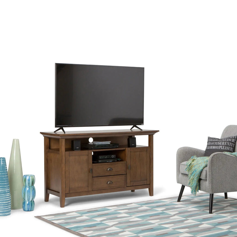 Redmond - Tall TV Media Stand - Rustic Natural Aged Brown by HouseOfZazla